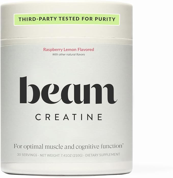 Beam Creatine Monohydrate Powder - Micronized Creatine for Muscle Growth, Strength, Endurance & Recovery - Fast-Dissolving, Workout Supplement for Men & Women, Keto & Vegan - 30 Servings