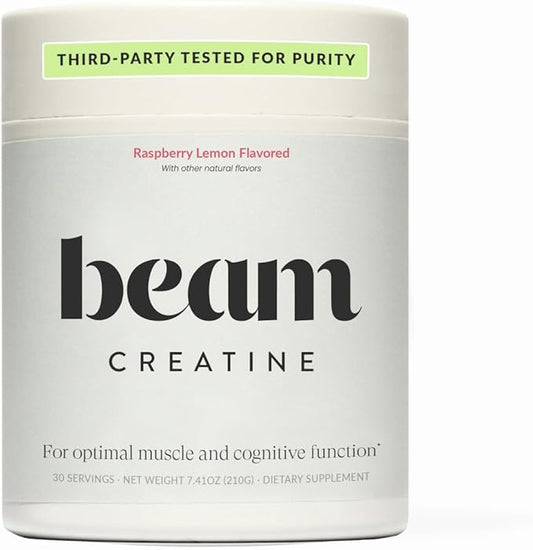 Beam Creatine Monohydrate Powder - Micronized Creatine for Muscle Growth, Strength, Endurance & Recovery - Fast-Dissolving, Workout Supplement for Men & Women, Keto & Vegan - 30 Servings