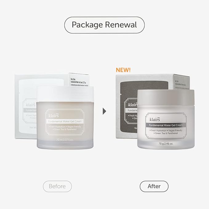 DearKlairs] Fundamental Water Gel Cream 2.36 fl oz | Vegan, Jeju Green Tea Water and Panthenol