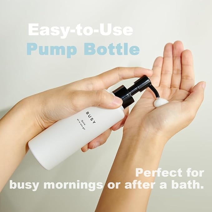 BUSY 4-in-1 All-in-One Gel Moisturizer – Toner, Serum, Emulsion & Cream in One | Lightweight Hydration with Niacinamide, Ceramides & Cica | Made in Japan | 5.29oz