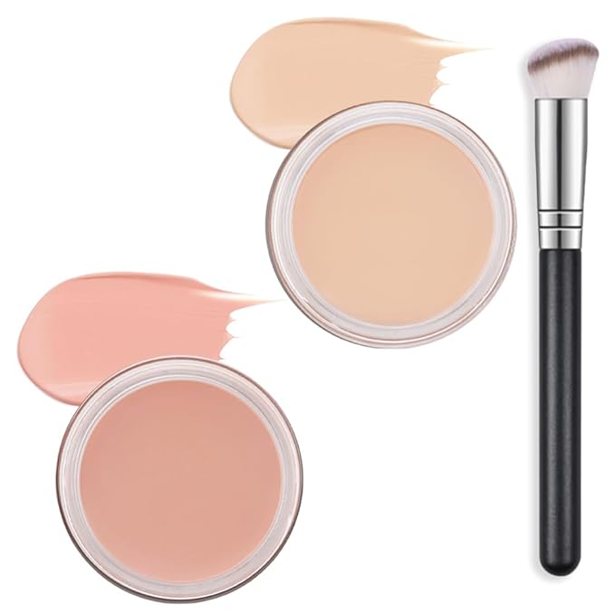 Kaely 2Pcs Pot Concealer Full Coverage Set,under Eye Correcting Concealer,02+04