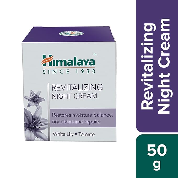 Himalaya Revitalizing Night Cream for Damaged & Aging Skin, Daily Deep Moisturizing Overnight Repair Treatment, For All Skin Types, 1.69 oz