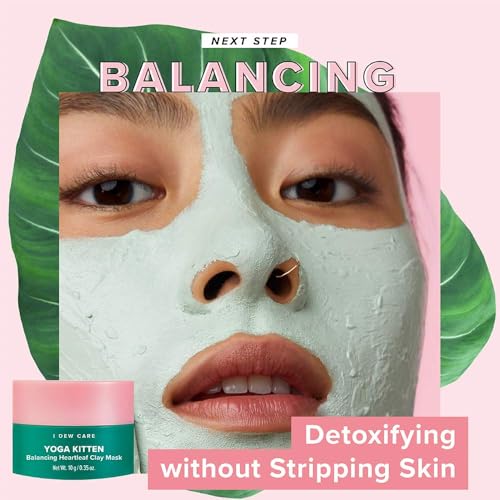 I DEW CARE Blemish Heartleaf Skincare Set - Kitten My Balance On | Foam Cleanser & Wash-off Mask & Serum, Clear and Soothe Irritation, Abosorb Excess Oil, Gentle Face Wash, Travel Size