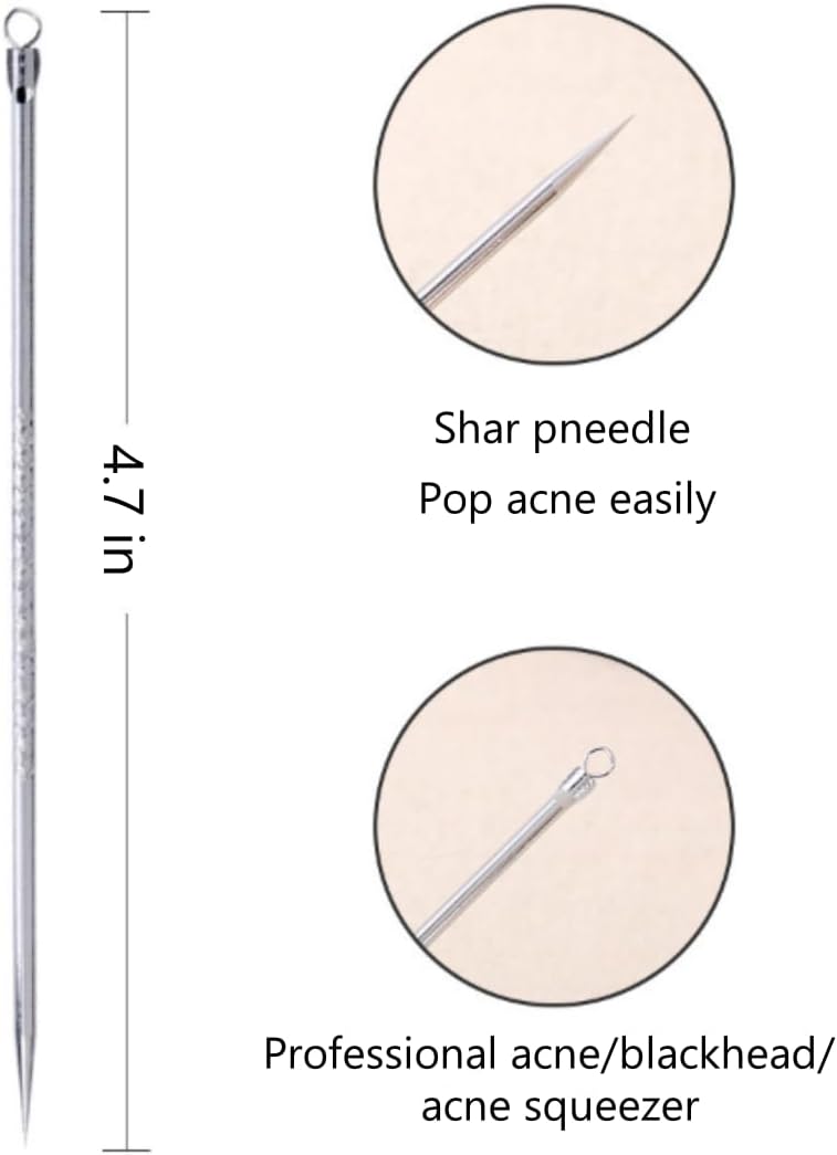 Truloven 6PCS Blackhead Remover, Blackhead Extractor, Pimple Extractor, Pimple Popper Tool Kit, Stainless Steel Blackhead, Facial Cleaning Tool
