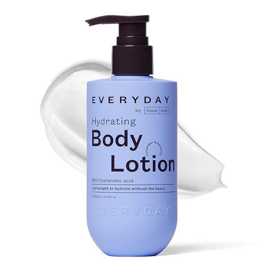 frank body Hydrating Body Lotion | Hyaluronic Acid, Aloe Vera & Glycerin | Hydrates, Soothes & Moisturizes | Lightweight, Vegan & Cruelty Free | Cucumber & Waterlily Scent | 250ml /8.45 fl oz