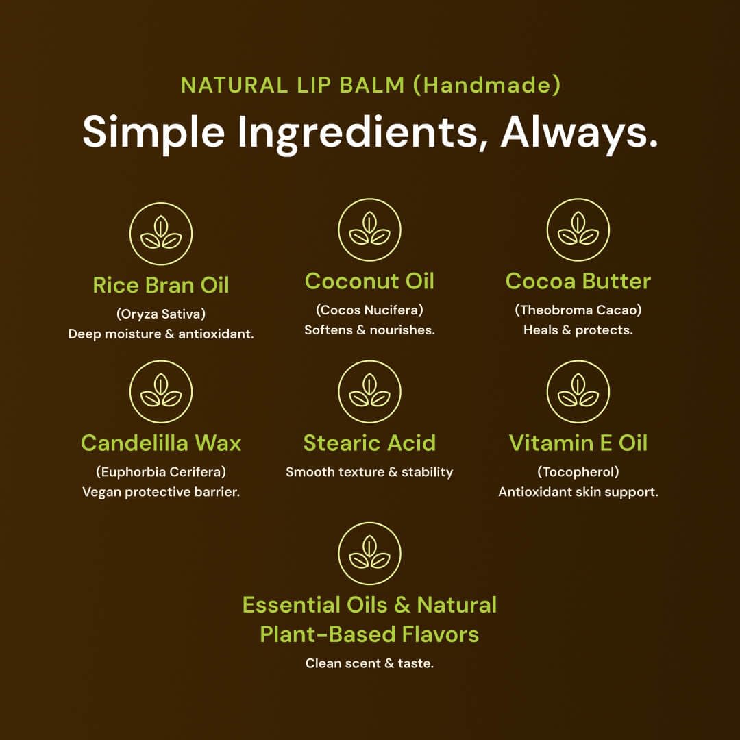 Handmade Lip Balm Set – 4 Natural Flavors – Deep Moisture for Soft, Hydrated Lips – All-Natural Ingredients – Perfect for Daily Care