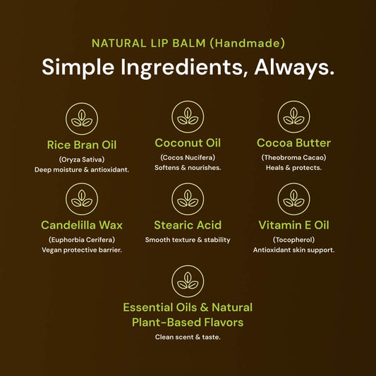 Handmade Lip Balm Set – 4 Natural Flavors – Deep Moisture for Soft, Hydrated Lips – All-Natural Ingredients – Perfect for Daily Care