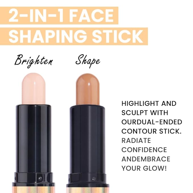Kaely 2in1 Cream Bronzer Highlighter Stick,Face Shaping Contouring Shades Makeup,17