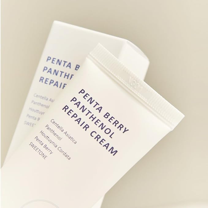 Penta Berry Panthenol Repair Cream - Vegan, Centella, Cica Barrier, Restore Moisture Balance, Deep Hydration, Sensitive Skin, Low Irritation, Korean Skincare, K-Beauty, Hypoallergenic