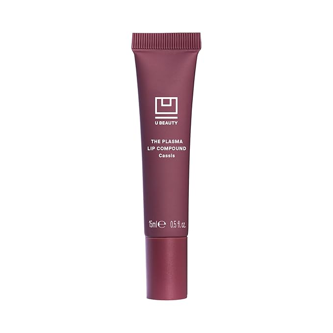 U Beauty The PLASMA Tinted Lip Compound Anti-Wrinkle & Anti-Aging Treatment - Shimmery Plumping Lip Gloss with Hyaluronic Acid, Shea Butter, Salicylic Acid & Peptides to Deeply Hydrate,Cassis - 15 mL