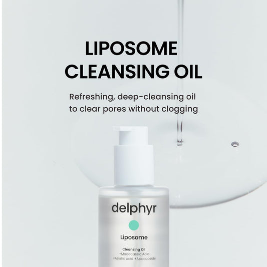 delphyr Liposome Daily Cleansing Oil, Gentle Makeup & Blackhead Remover for Sensitive Skin with Centella Asiatica TECA, Korean Skincare for Trouble Care (6.76 fl. oz., 200ml)