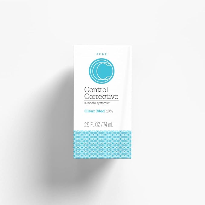 CONTROL CORRECTIVE Clear Med 10% Acne Treatment Lotion, 2.5 Oz - Helps Clear & Control Breakouts, Benzoyl Peroxide, 3% Sulfur To Improve Efficacy And Dry Up Blemishes