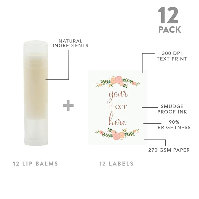 Andaz Press Personalized Lip Balm Party Florals,