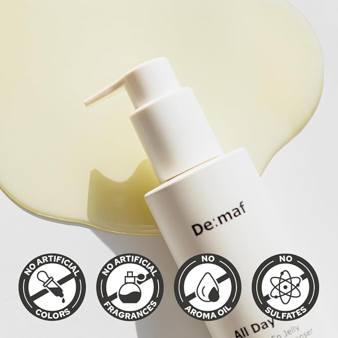 De:maf All Day Glow I'm So Jelly Olive Oil Cleanser, 75% Olive Oil, Jelly-like Makeup Remover for Pore Cleanse, Suitable for Sensitive Skin, Korean Skincare (150ml, 5.07, Fl Oz)