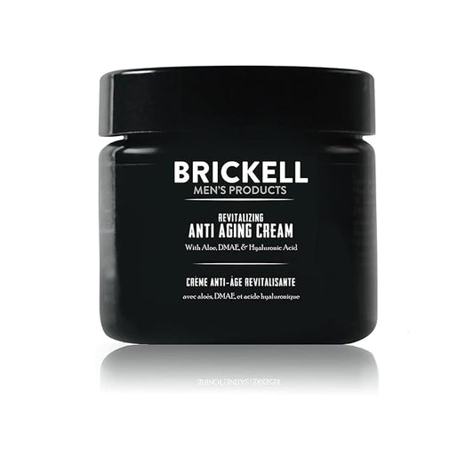 Brickell Men's Revitalizing Anti-Aging Cream For Men, Face Moisturizer For Face To Reduce Fine Lines and Wrinkles, Natural and Organic Anti Wrinkle Night Face Cream, 2 Ounce, Scented