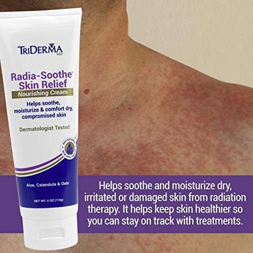 TriDerma Radia-Soothe Skin Relief Radiation Cream, FSA Eligible Helps Relieve Radiation Burn, Radiodermatitis and other Skin Damaging Side Effects from Radiation Therapy, Fragrance Free, 4 oz tube