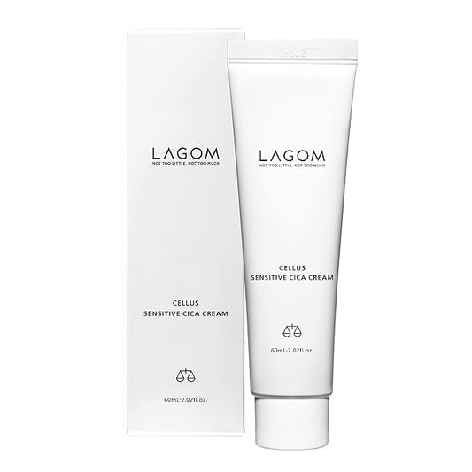 LAGOM Cellus Sensitive Cica Cream Soothing Korean Skincare with Centella and Ceramide, Sensitive Skin, Calming Balm, Face Blemish 2.02 Fl Oz