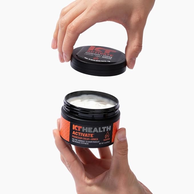 KT Health, Magnesium Cream, Activate - Warms & Loosens Tight Muscles - Use Pre-Workout to Reduce Stiffness