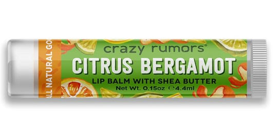 Crazy Rumors Citrus Bergamot Lip Balm. Plant-Based,