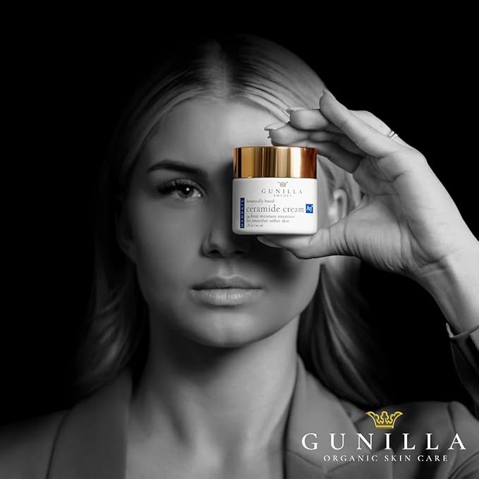 GUNILLA Ceramide Cream A17-24-Hour Moisturizer - Plump, Soften. 17 Actives & Herbals. Plant-Based. No Added Fragrance. Vegan. (2 oz)