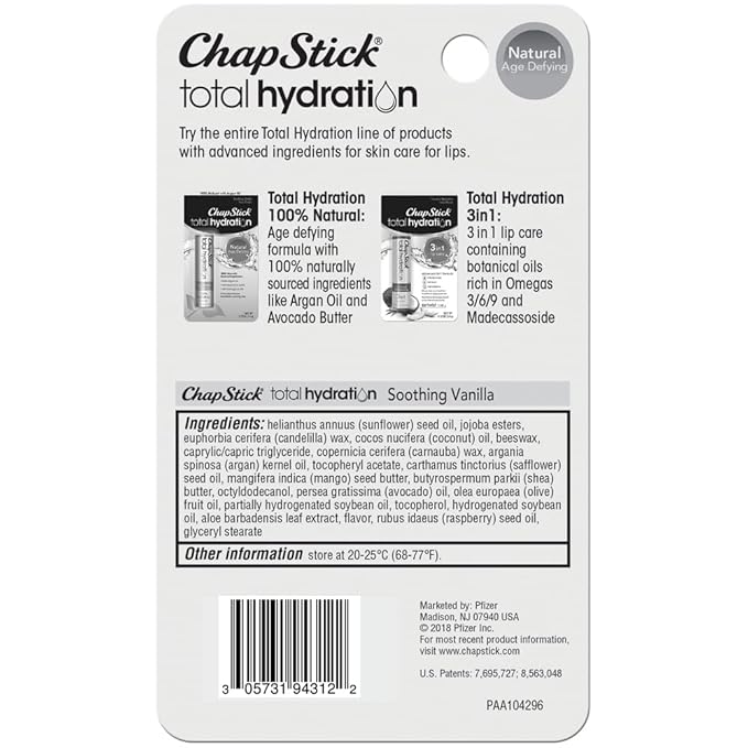 ChapStick Total Hydration Soothing Vanilla Moisturizing