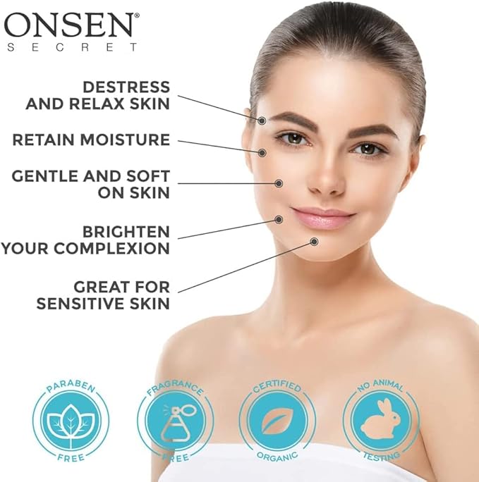 Onsen Secret Japanese Aloe Vera Face Wash - Premium Nightly Facial Cleanser for Makeup Removal, Heals Dry & Sensitive Skin, Hyaluronic Acid, Curry Leaf Oil, Vitamin C & E, Gel Cleanser