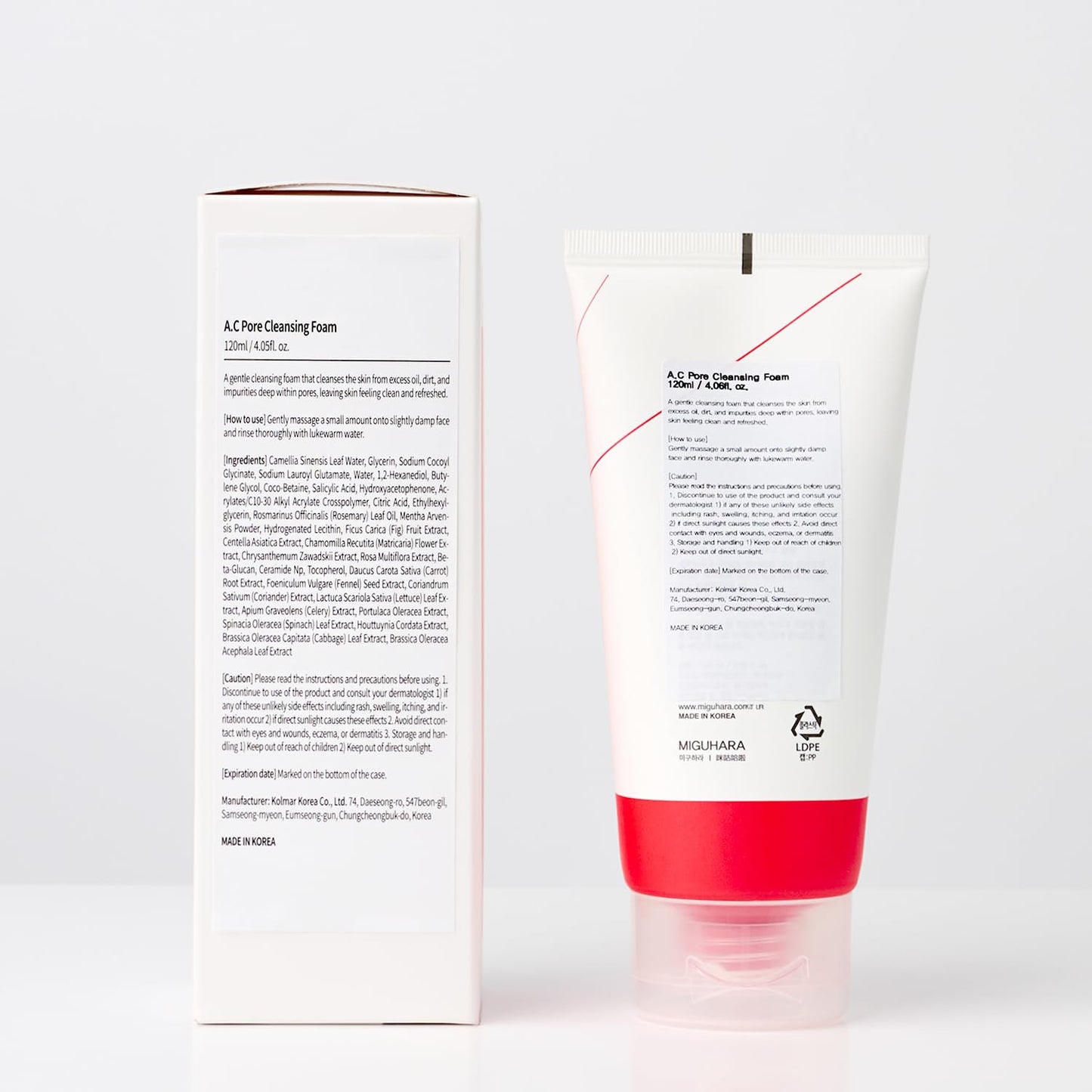 A.C Pore Cleansing Foam | Korean Skincare Face Wash (120ml/4.05 fl. oz.)