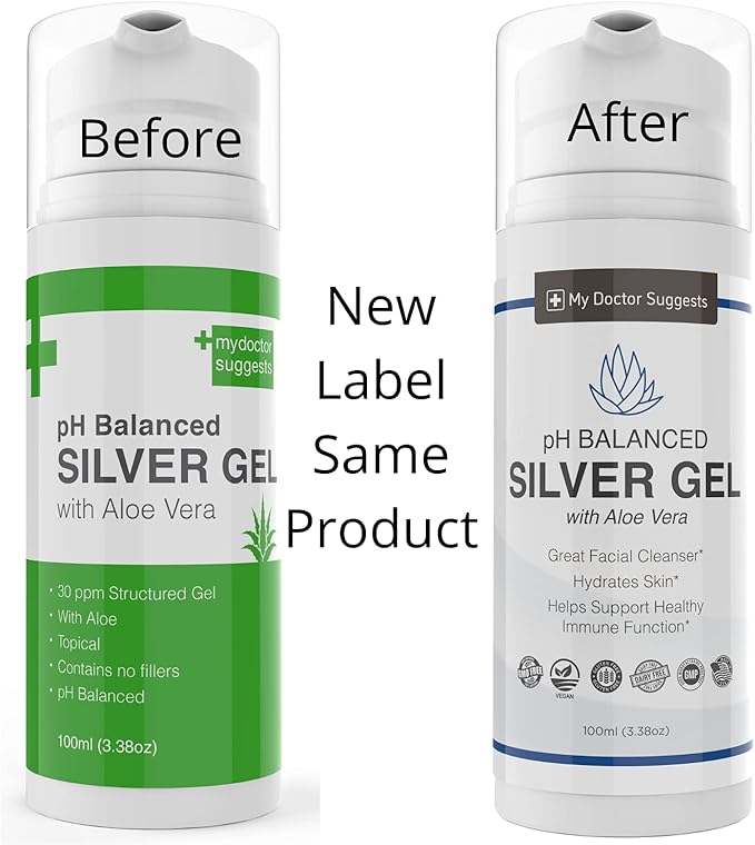 Colloidal Silver Gel, Burn and Wound Care with Aloe Vera - 30ppm pH Balanced Formula Helps Soothe Burns, Sores & Eczema - Structured Silver - Made in USA (3.38 oz)