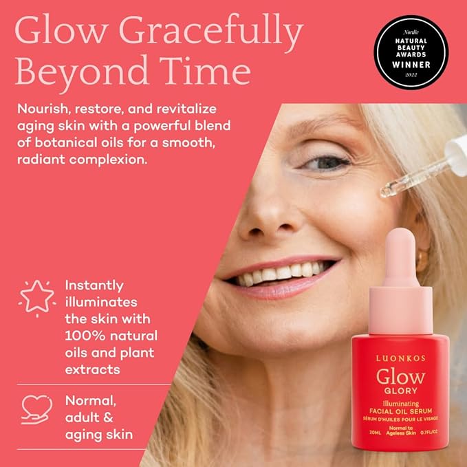 Glory Oil Face Serum 20ml – Brightening & Moisturizing Serum for Normal & Aging Skin, Nourishing Plant-Based Formula for Radiant, Hydrated Skin – Day & Night Use