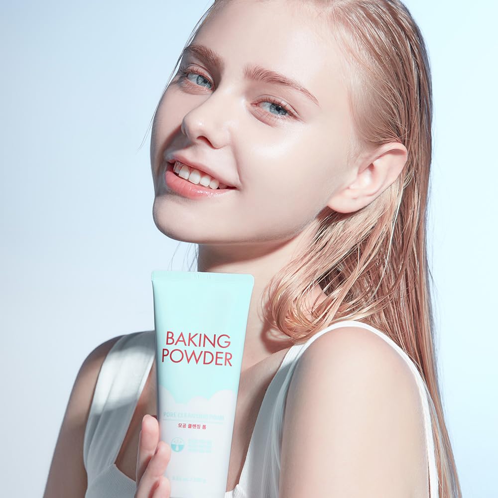 ETUDE Baking Powder Pore Cleansing Foam 1+1 Set, Face Wash for Deep Dead Cells, Micro Sized Baking Powder to Clean Deep Inside Poer, Soft and Creamy Bubble, Korean Skin Care (21.16 Ounce, 300g*2)