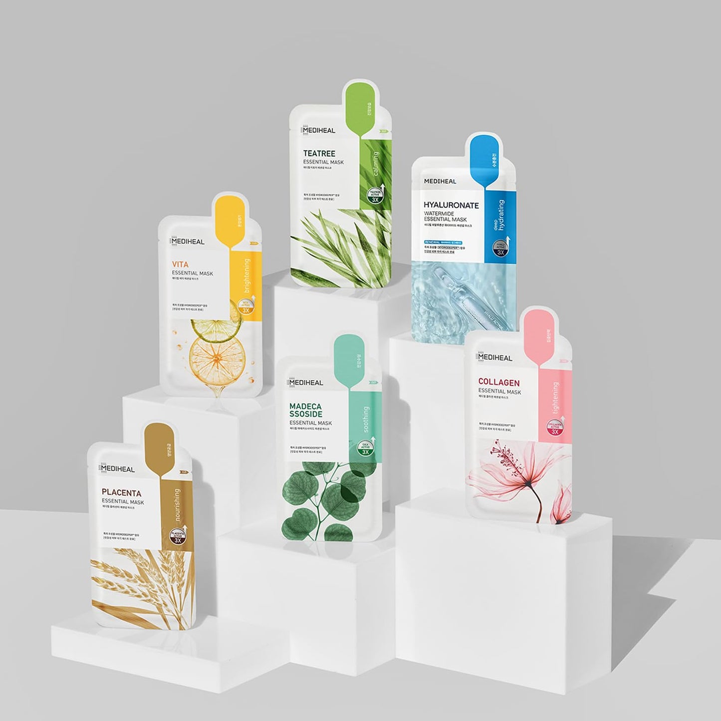 Mediheal Sheet Mask Essential Heroes 20 Variety Pack Korean Skincare Routine, Hydrating Facial Sheet Mask Combo, Daily K-Beauty Skin Therapy