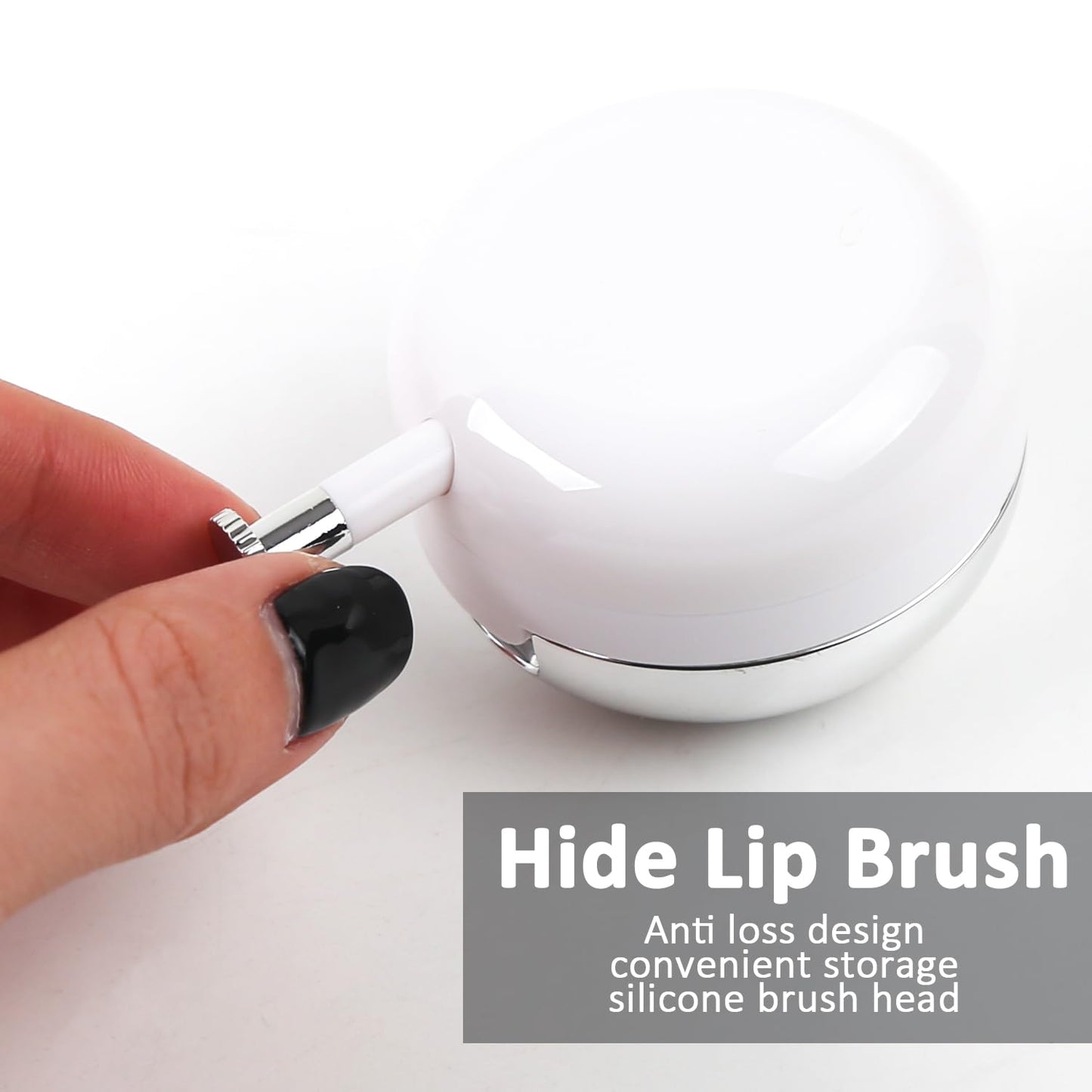 ASUNFO 2 Pcs Lip Balm Containers with Applicator Empty Lips Balm Jars Portable Lip Mask Holders with Silicone Lip Brush And Mirror