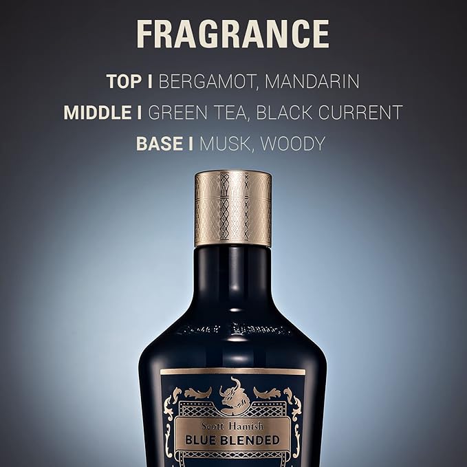 Scott Hamish Blue Blended Lotion Essence – Men Anti Aging Face Moisturizer with Hyaluronic Acid & Amino Acid – Anti Wrinkle Face Emulsion to Restore Vitality & Firmness, 6.09 fl.oz.