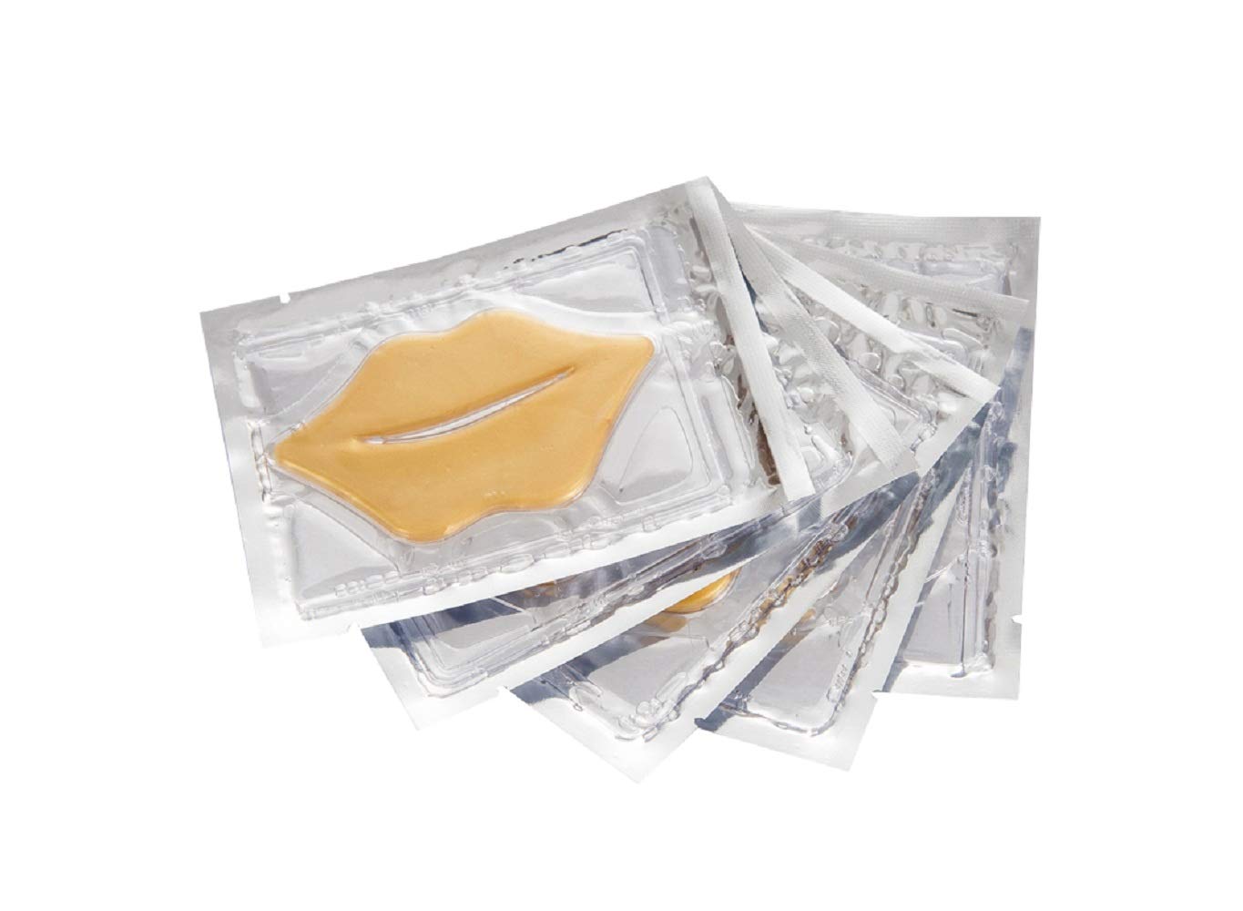 Gold Bio Collagen Crystal Mask Set - 5 Pairs Gold Eye Mask and 5 Pcs Gold Lip Mask, Anti Aging Eye and Lip Mask,