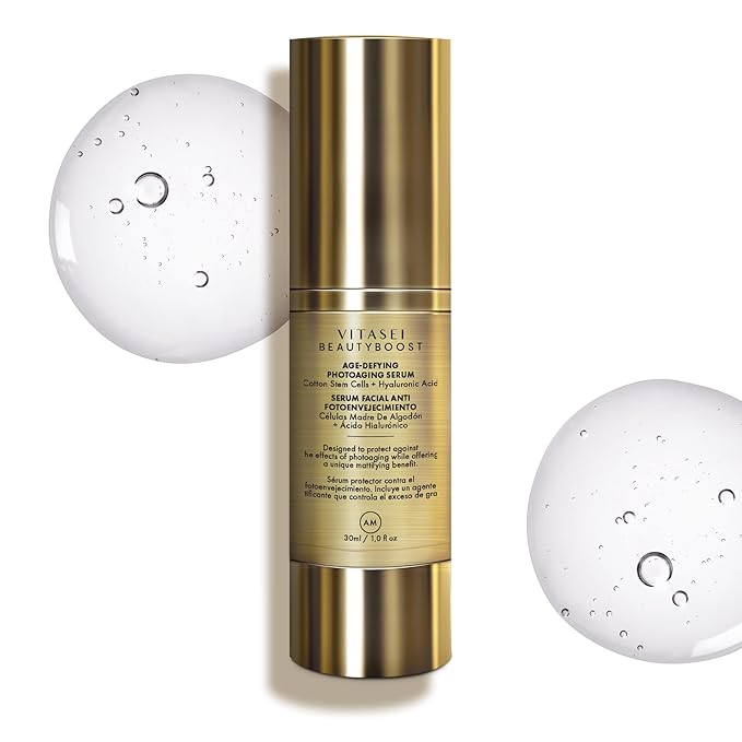 Beauty Boost Facial Serum: Cotton Stem Cells & Hyaluronic Acid, Anti-Aging Formula for Women & Men, Morning Serum, Fights Photoaging, Sun Protection, 30 ml