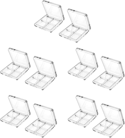 Beaupretty 10 Pieces Empty Eyeshadow Pallet 4 Grids