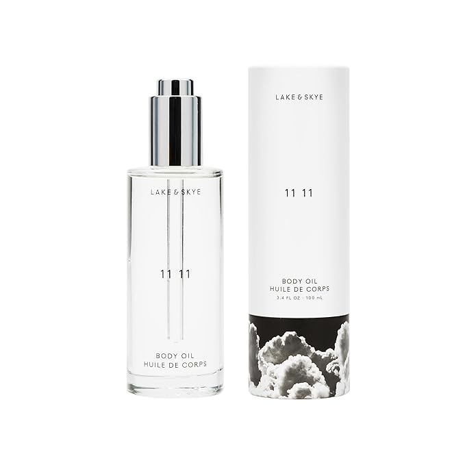 Lake & Skye 11 11 Body Oil, 3.4 fl oz (100 ml), Hydrating with Vitamin E & Sweet Almond Oil - Sheer & Uplifting Scent