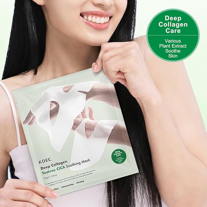 Collagen Face Mask 4-Pack - Hydrogel Sheet Mask with Hyaluronic Acid & Peptides for Instant Glow,Korean overight Wrapping Face Sheet,Elasticity Enhancing,Firming,Moisturizing