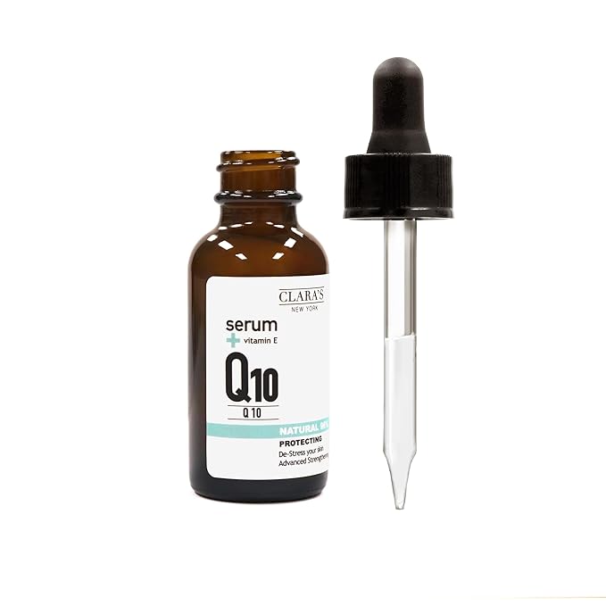 Clara’s New York Q10 Antioxidant Facial Serum with Hydrolyzed Collagen, Ceramide NP & Vitamin E – Anti-Aging, Hydrating, Skin Barrier Repair – 30ml / 1 Fl Oz – Made in USA