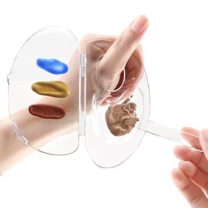 Erinde Handheld Makeup Mixing Palette, Acrylic Transparent Mixing