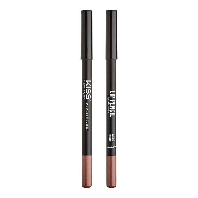 KISS New York Professional Slim Lip Pencil, Creamy Soft Lip Liner, Smooth Long-Lasting Rich Lip Color, Natural Lip Makeup, Water-Resistant Lip Crayon (Nude)