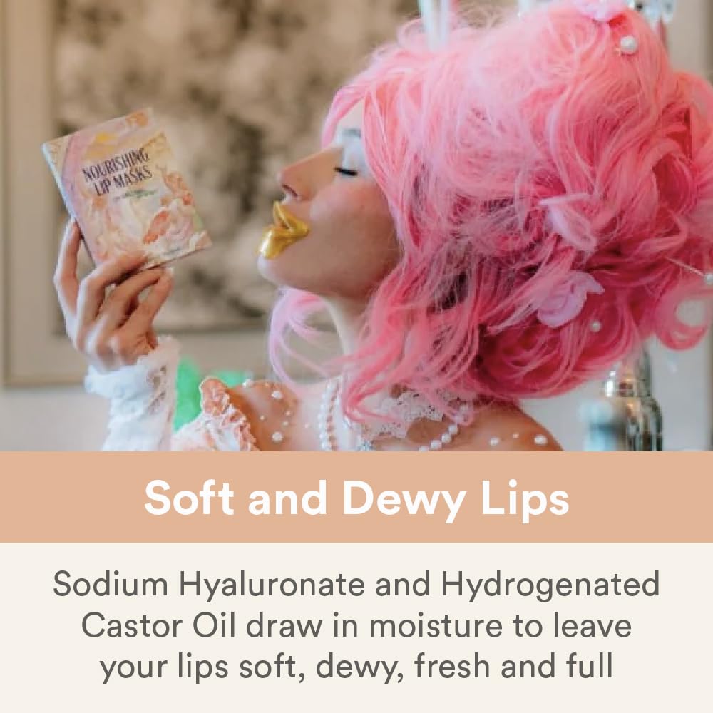 Camille Beckman Nourishing Collagen & Carob Lip Masks, Moisture-Locking Formula with Hyaluronic Acid, Set of 3 Treatments