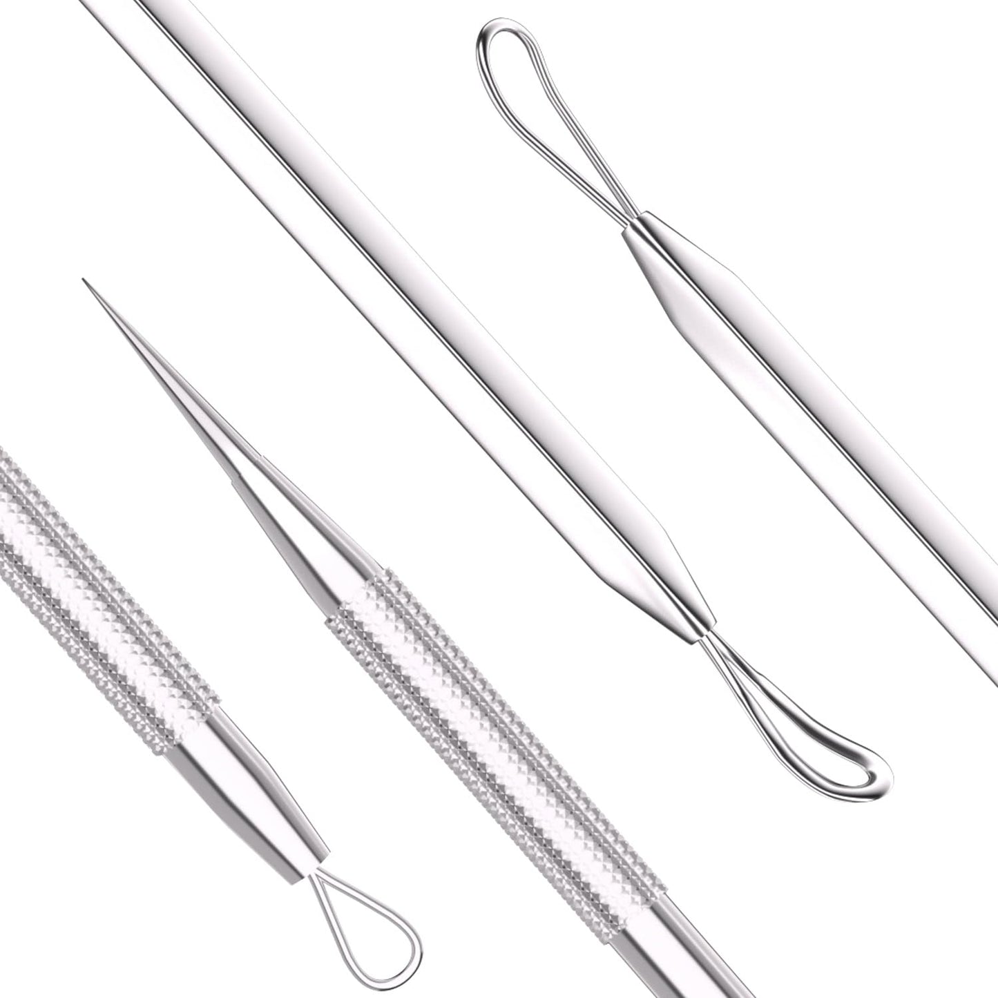 Azosowo 2-Pack Pimple Extractor Tools, Blackhead Remover Tools, Blackhead Extractor, Pimple Popper Tool Kit for Zit, Comedone, Acne, Whitehead - with Case