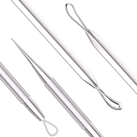 Azosowo 2-Pack Pimple Extractor Tools, Blackhead Remover Tools, Blackhead Extractor, Pimple Popper Tool Kit for Zit, Comedone, Acne, Whitehead - with Case