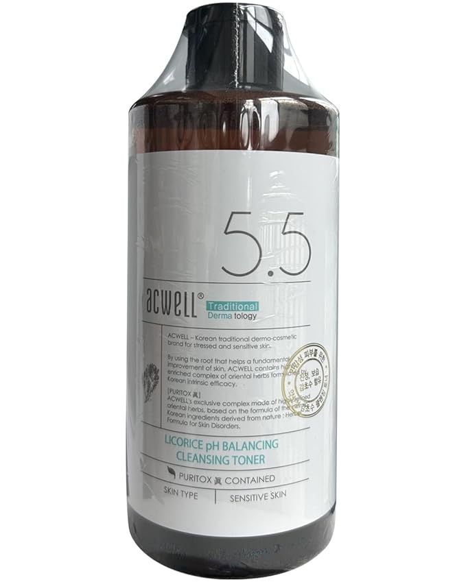 ACWELL Licorice pH Balancing Cleansing Toner 10.1 fl.oz. - PH5.5 Hydrating Makeup Cleansing Astringent - Skin Clearing, Reduce Pigmentation, Acne and Dark Spots