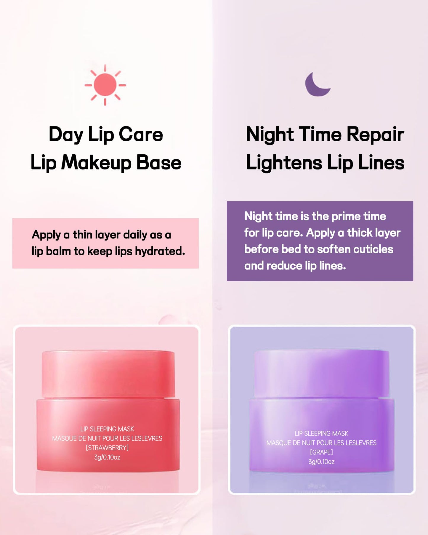 Lip Sleeping Mask Set-5 Pcs Lip Balm Hydrating Lip Mask Overnight Lip Treatment Care for Dry Cracked Lips,Day &Night Moisturize &Nourish Korean Lip Gloss Women to Improve Lip Color With Shea Butter