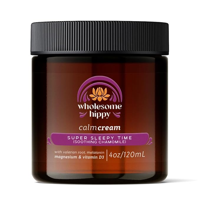 Super Sleepytime Calm Cream – Nighttime Body Butter with Magnesium, Melatonin, Valerian & Chamomile – Soothing Vegan Moisturizer for Bedtime Routine – 4oz