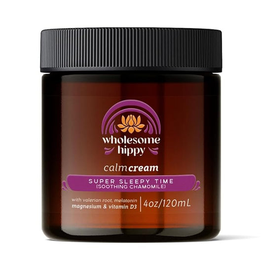 Super Sleepytime Calm Cream – Nighttime Body Butter with Magnesium, Melatonin, Valerian & Chamomile – Soothing Vegan Moisturizer for Bedtime Routine – 4oz