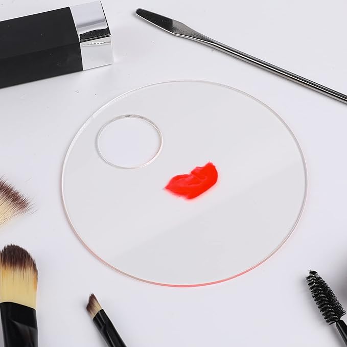 2PCS Acrylic Cosmetic Palette with 2PCS Spatula Tool,Makeup Mixing