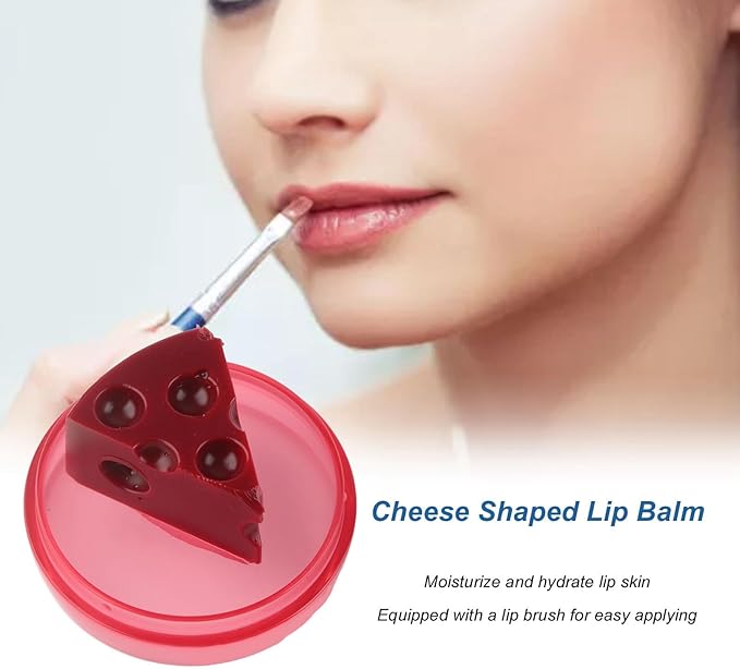 Cheese Shaped Lip Balm, Moisturizing Nourishing 0.3oz(01)
